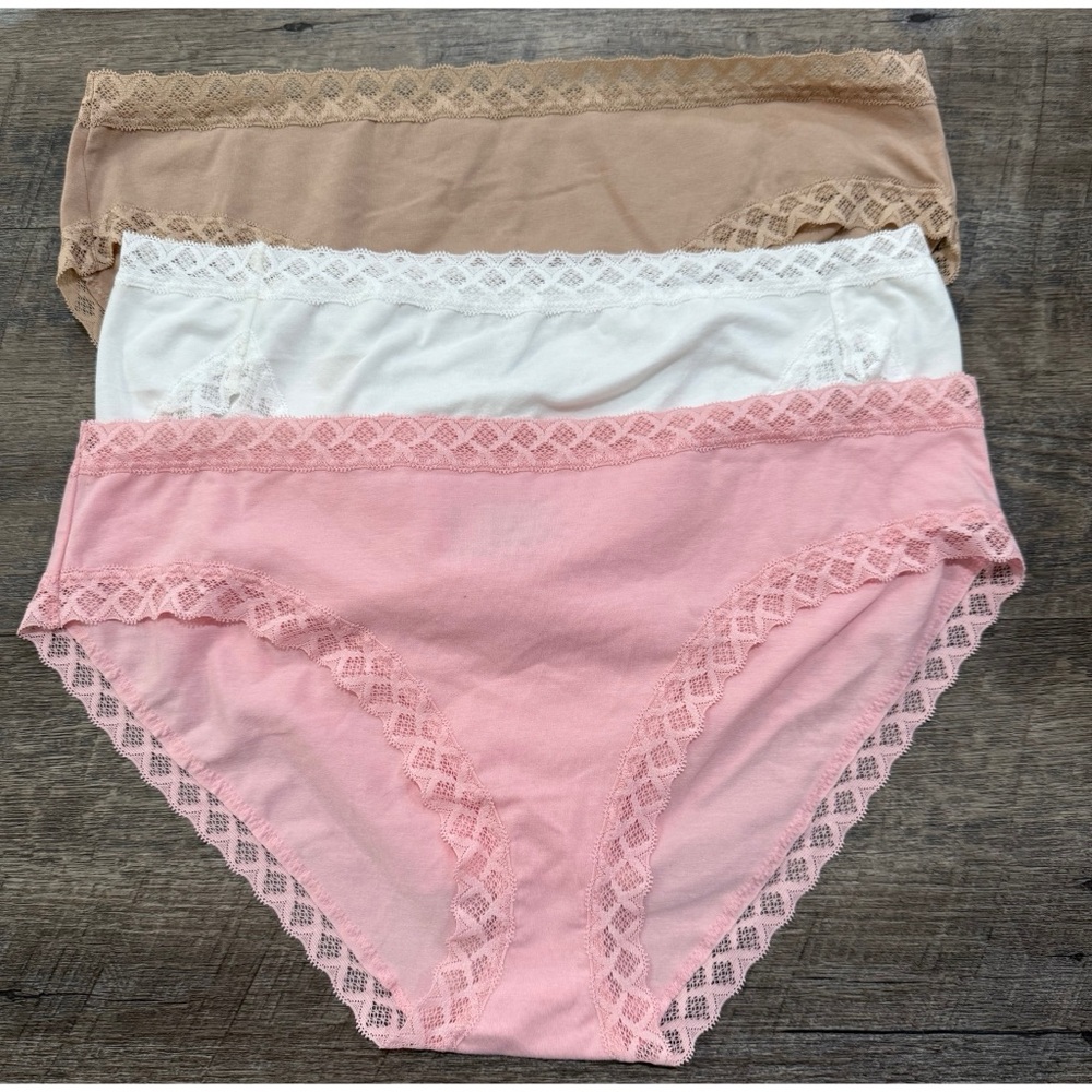 (3) NATORI Bliss Cotton Blend Briefs